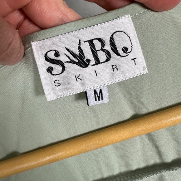 Saboskirt Sage Green Satin Short Sleeve Plunge V-Neck Romper Womens Medium Boho - Picture 4 of 11